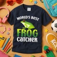 World's Best Frog Catcher Boys Girls Frog Hunter Kids T-Shirt thumb 3