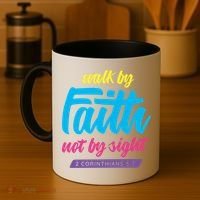 Walk By Faith Not By Sight Bible Verse Christian Saying Funny Gift Coffee Mug thumb 4