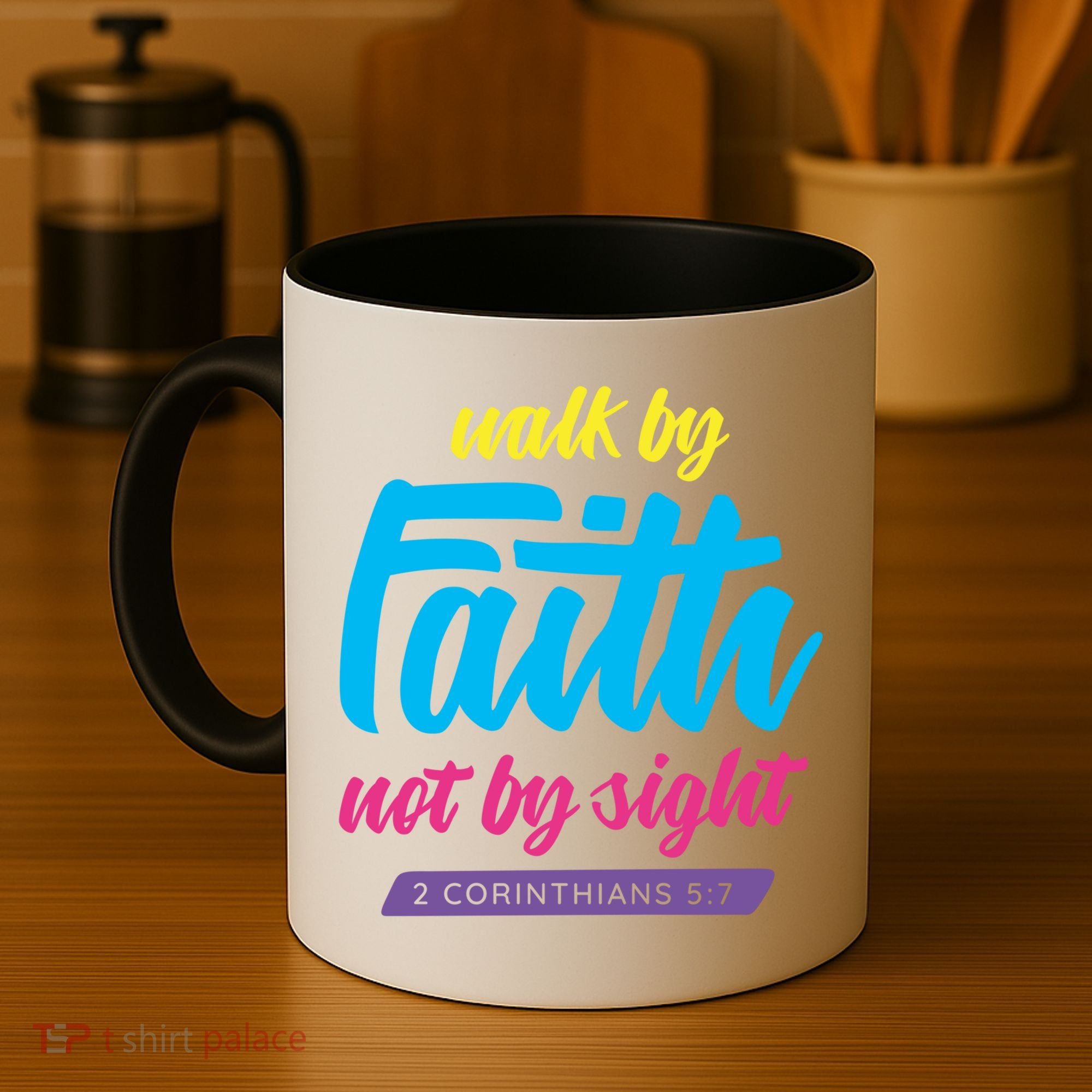 Walk By Faith Not By Sight Bible Verse Christian Saying Funny Gift Coffee Mug