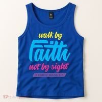 Walk By Faith Not By Sight Bible Verse Christian Saying Funny Gift Tank Top thumb 2