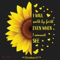 Walk By Faith Not By Sight Christian Religious Sunflower Gift Hat thumb 2