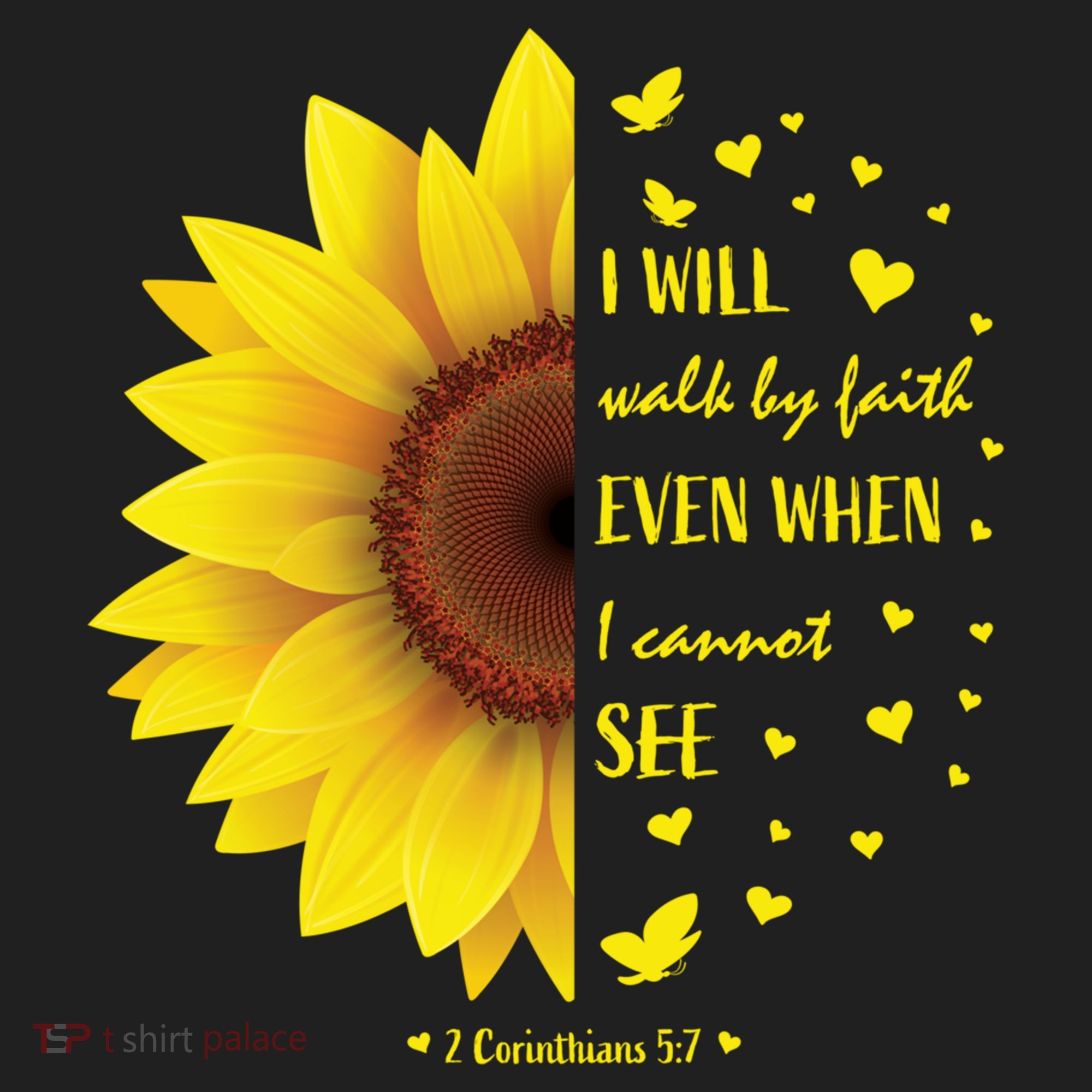 Walk By Faith Not By Sight Christian Religious Sunflower Gift Hat
