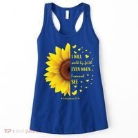 Walk By Faith Not By Sight Christian Religious Sunflower Gift Women's Tank Top thumb 0