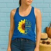 Walk By Faith Not By Sight Christian Religious Sunflower Gift Women's Tank Top thumb 2