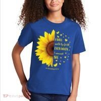Walk By Faith Not By Sight Christian Religious Sunflower Gift Kids T-Shirt thumb 2