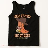 Walk By Faith Not By Sight God Faith Jesus 5 Tank Top thumb 2