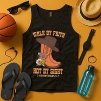 Walk By Faith Not By Sight God Faith Jesus 5 Tank Top thumb 4