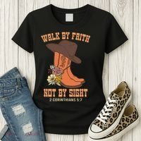 Walk By Faith Not By Sight God Faith Jesus 5 Women's T-Shirt thumb 3