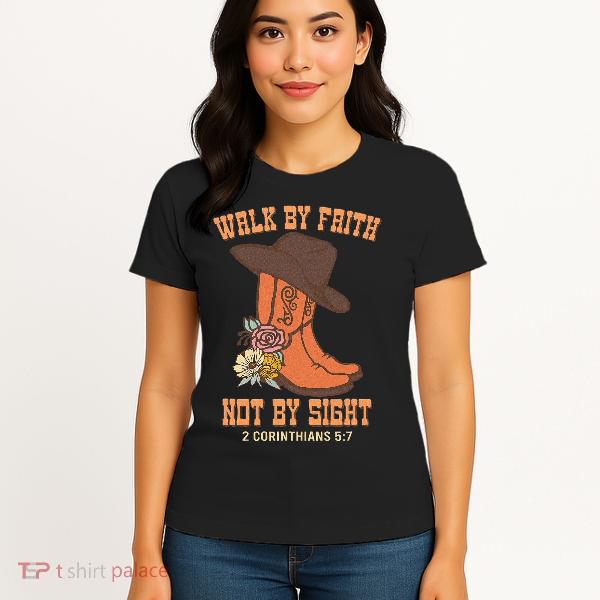 Walk By Faith Not By Sight God Faith Jesus 5 Women's T-Shirt