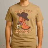 Walk By Faith Not By Sight God Faith Jesus 5 T-Shirt thumb 3
