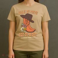 Walk By Faith Not By Sight God Faith Jesus 5 T-Shirt thumb 4