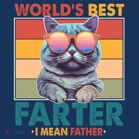 Worlds Best Farter I Mean Father Funny Retro Cat Women's Tank Top thumb 5