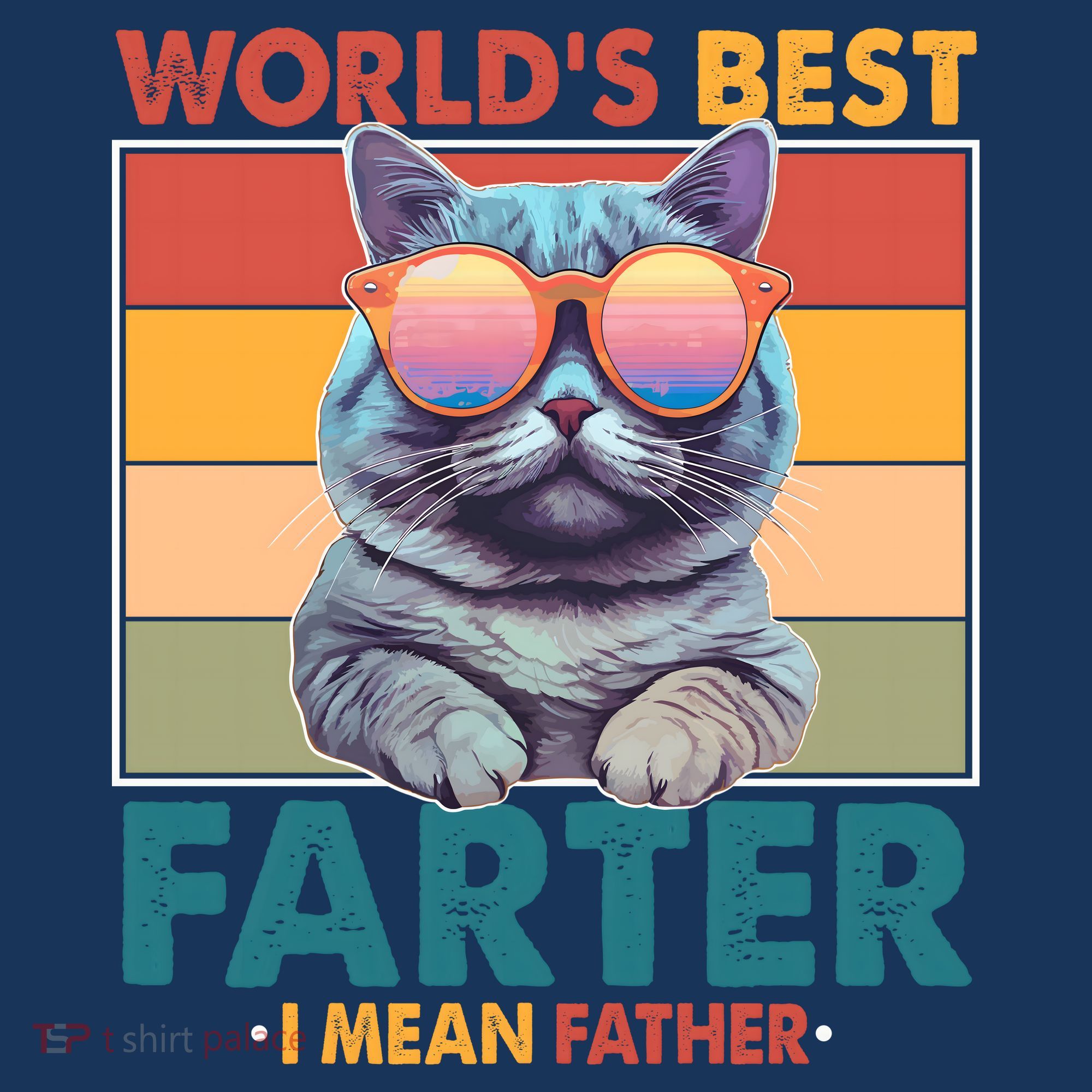 Worlds Best Farter I Mean Father Funny Retro Cat Women's Tank Top