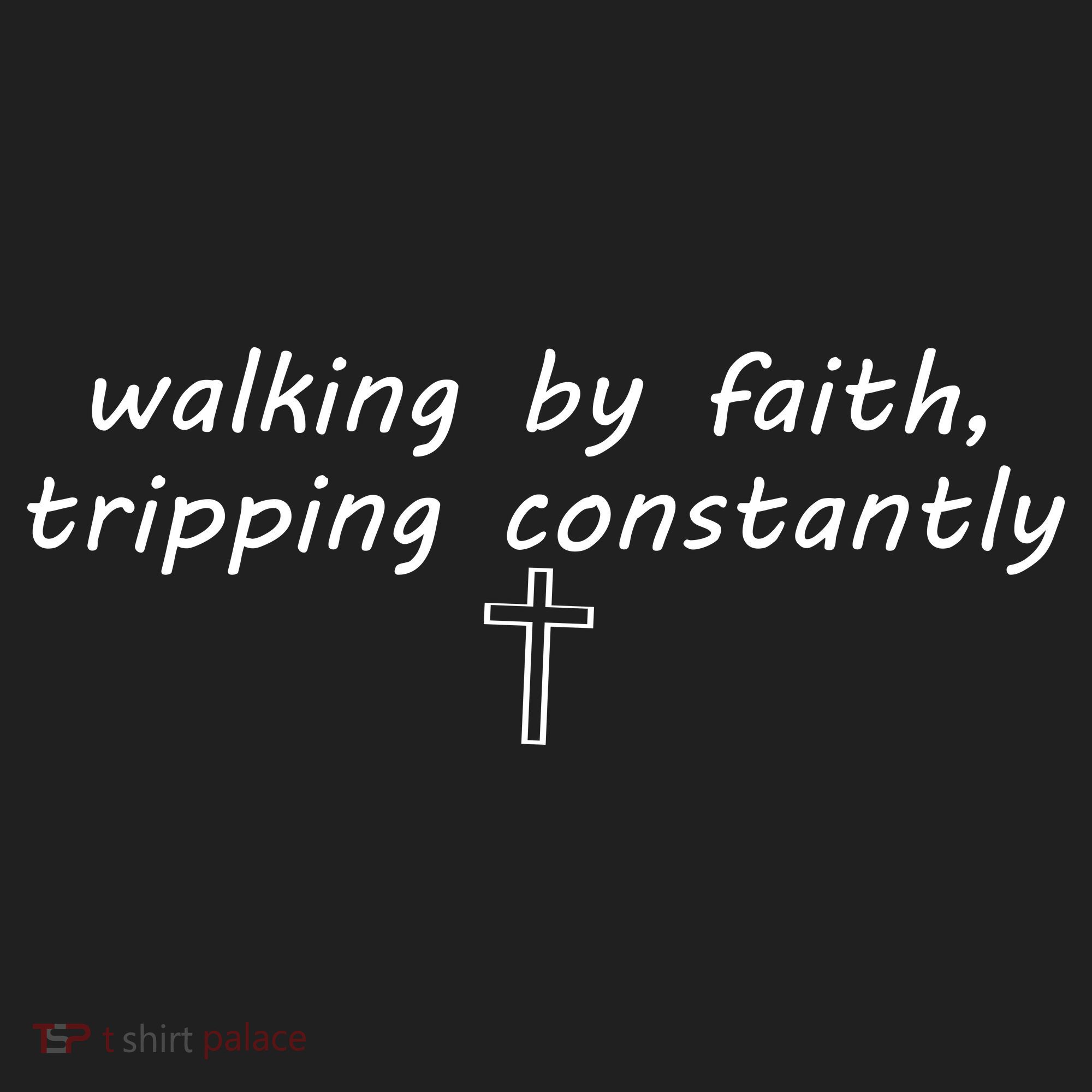 Walking By Faith Tripping Constantly Cross Funny Christian Golf Towel