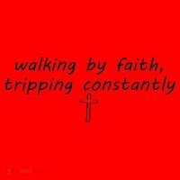 Walking By Faith Tripping Constantly Cross Funny Christian Santa Hat thumb 1