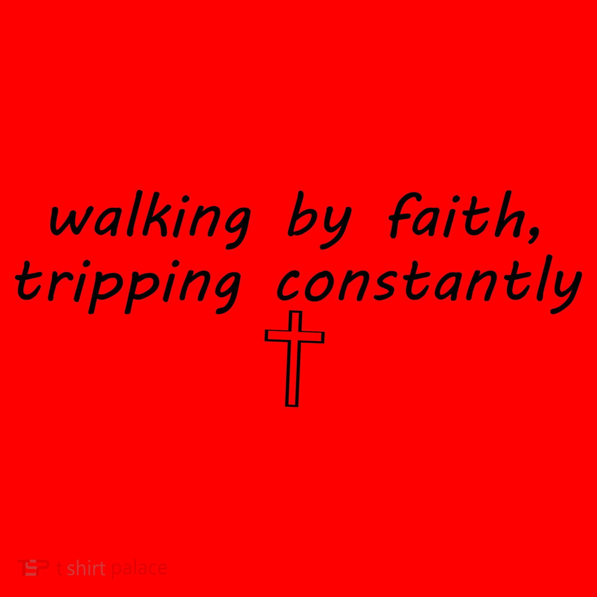 Walking By Faith Tripping Constantly Cross Funny Christian Santa Hat