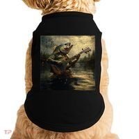 Weird Bass Fish Playing Bass Guitar Funny Cursed Meme Doggie Tank thumb 0
