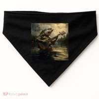 Weird Bass Fish Playing Bass Guitar Funny Cursed Meme USA-Made Doggie Bandana thumb 0