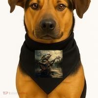 Weird Bass Fish Playing Bass Guitar Funny Cursed Meme USA-Made Doggie Bandana thumb 1