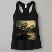 Weird Bass Fish Playing Bass Guitar Funny Cursed Meme Women's Tank Top thumb 3