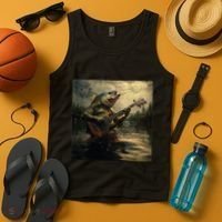 Weird Bass Fish Playing Bass Guitar Funny Cursed Meme Tank Top thumb 4