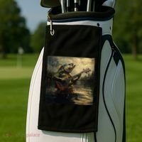 Weird Bass Fish Playing Bass Guitar Funny Cursed Meme Golf Towel thumb 2