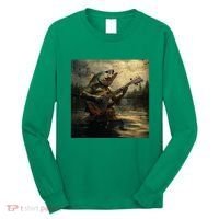 Weird Bass Fish Playing Bass Guitar Funny Cursed Meme Long Sleeve Shirt thumb 0