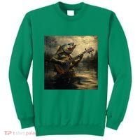 Weird Bass Fish Playing Bass Guitar Funny Cursed Meme Sweatshirt thumb 0