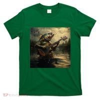 Weird Bass Fish Playing Bass Guitar Funny Cursed Meme T-Shirt thumb 0