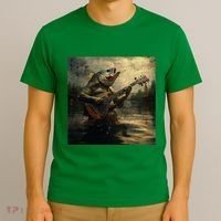 Weird Bass Fish Playing Bass Guitar Funny Cursed Meme T-Shirt thumb 3