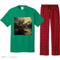 Weird Bass Fish Playing Bass Guitar Funny Cursed Meme Pajama Set thumb 0