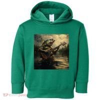 Weird Bass Fish Playing Bass Guitar Funny Cursed Meme Toddler Hoodie thumb 0