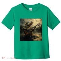 Weird Bass Fish Playing Bass Guitar Funny Cursed Meme Toddler T-Shirt thumb 0