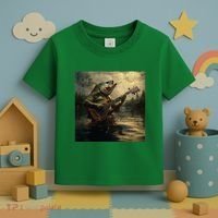 Weird Bass Fish Playing Bass Guitar Funny Cursed Meme Toddler T-Shirt thumb 3