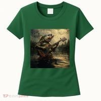 Weird Bass Fish Playing Bass Guitar Funny Cursed Meme Women's T-Shirt thumb 0