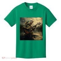 Weird Bass Fish Playing Bass Guitar Funny Cursed Meme Kids T-Shirt thumb 0