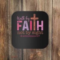 Walk By Faith Not By Sight God Faith Jesus Coaster thumb 0