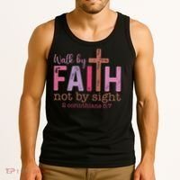 Walk By Faith Not By Sight God Faith Jesus Tank Top thumb 3