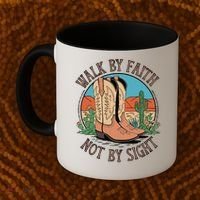 Walk By Faith Not By Sight Western Boots Coffee Mug thumb 2