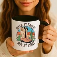 Walk By Faith Not By Sight Western Boots Coffee Mug thumb 3