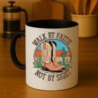 Walk By Faith Not By Sight Western Boots Coffee Mug thumb 4