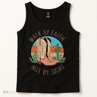 Walk By Faith Not By Sight Western Boots Tank Top thumb 2