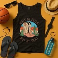 Walk By Faith Not By Sight Western Boots Tank Top thumb 4