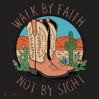 Walk By Faith Not By Sight Western Boots Golf Towel thumb 3
