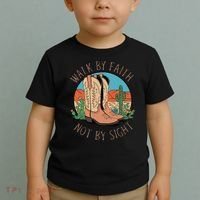 Walk By Faith Not By Sight Western Boots Toddler T-Shirt thumb 2