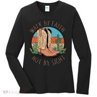 Walk By Faith Not By Sight Western Boots Women's Long Sleeve Shirt thumb 0