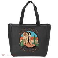 Walk By Faith Not By Sight Western Boots Tote Bag thumb 0