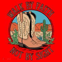 Walk By Faith Not By Sight Western Boots Santa Hat thumb 1