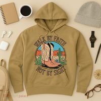 Walk By Faith Not By Sight Western Boots Hoodie thumb 3