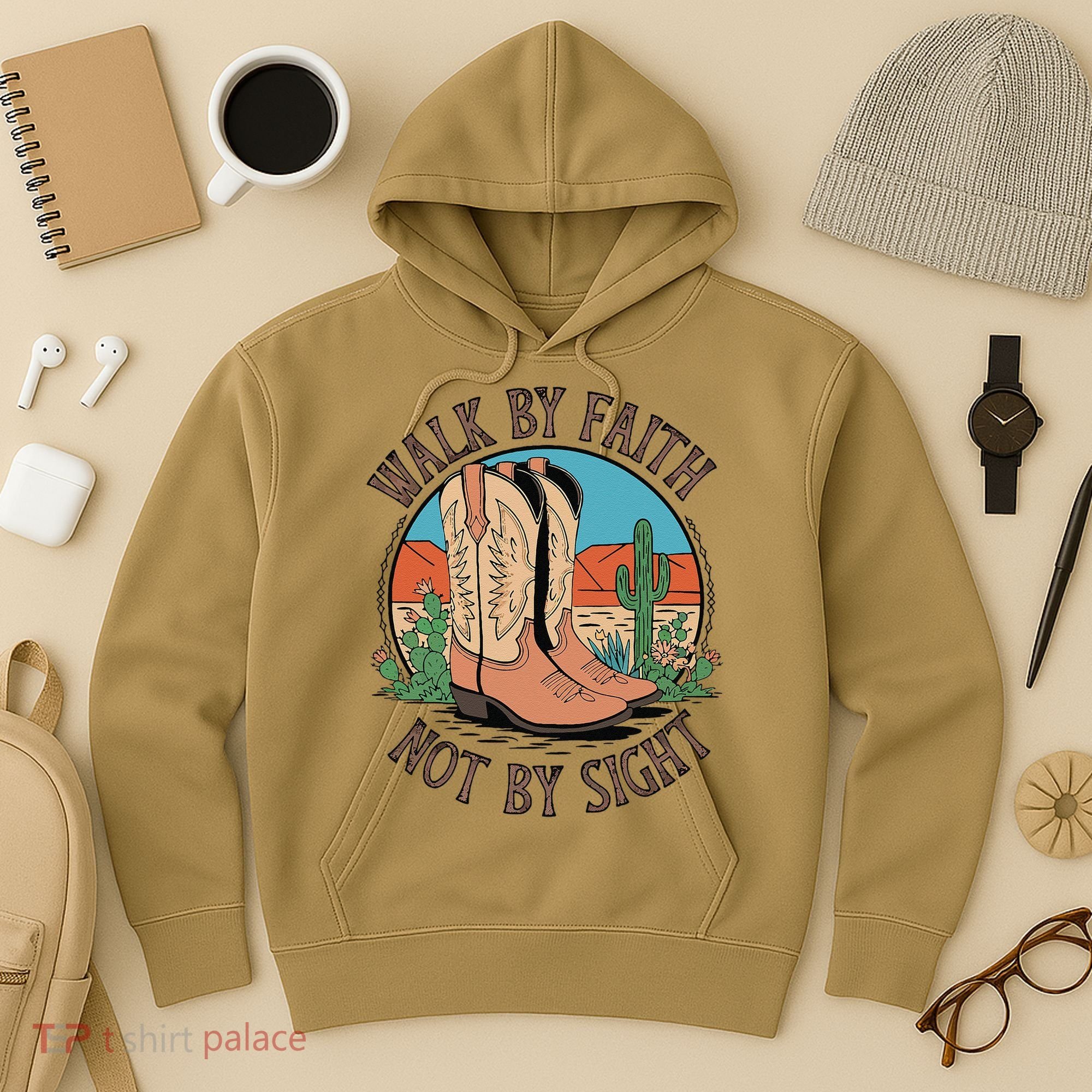 Walk By Faith Not By Sight Western Boots Hoodie